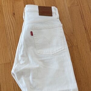 Levi's womens 501 white Straight Jeans